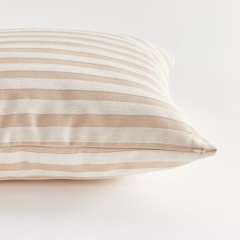 Polyester Indoor/Outdoor Pillow Cover & Insert, Khaki/Cream, Square 20"