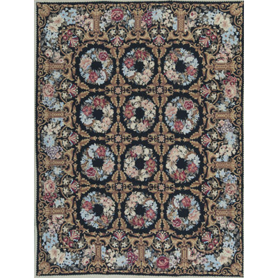 Hand-Knotted High-Quality Brown and Blue Area Rug