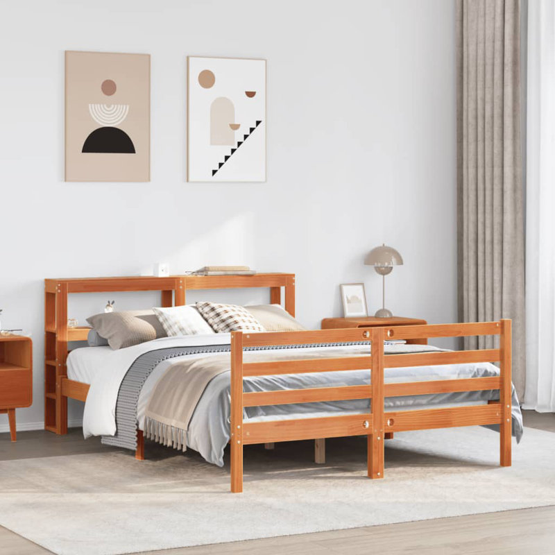 Clyde Bed, Wax brown, 120cm W x 190cm D
