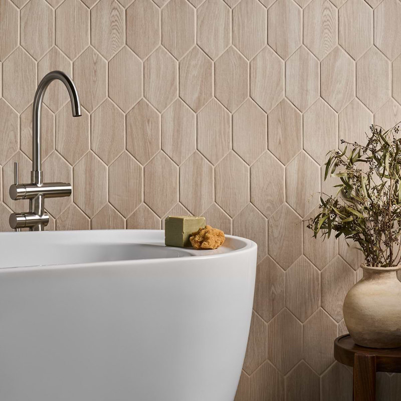 Morocco 4x8 Picket Matte Porcelain Tile, Oak Beige, No Pattern