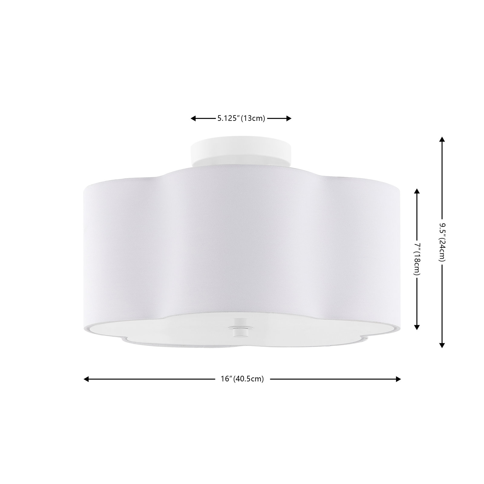 Mamchand 3 Light Fabric Semi Flush Mount