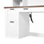 Bureau d'ordinateur arqué avec tablette, station de recharge, plateau pour clavier et tiroir-1600800388