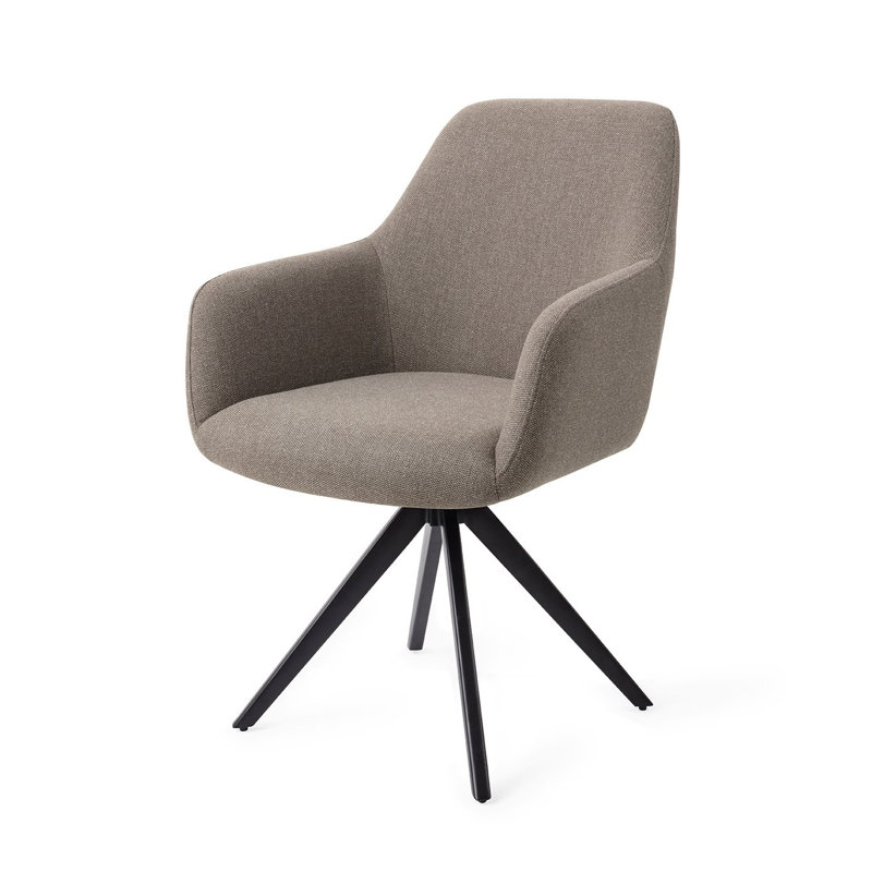 Chorlette Hiroo Foggy Fusion Dining Chair, Light Gray, Black