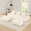 Canapé modulaire en forme de U de 114 pouces avec tissu en flanelle, surdimensionné à 3 places, siège profond, repose-pieds mobile et aucun assemblage requis