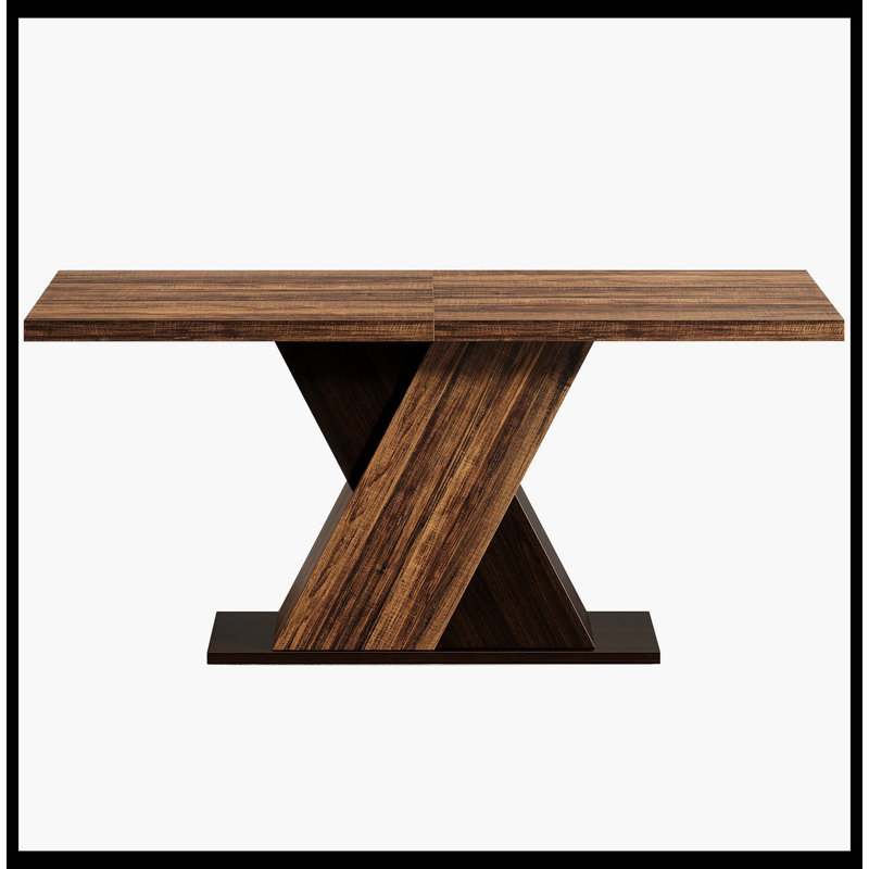 55" Dining Table, Wood Kitchen Dinner Table For 4-6