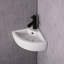 Ensemble de lavabo triangulaire moderne en céramique de 17,75 po x 12,62 po x 4,75 po: livré avec un joli porte-savon et un drain - un incontournable pour améliorer votre salle de bain