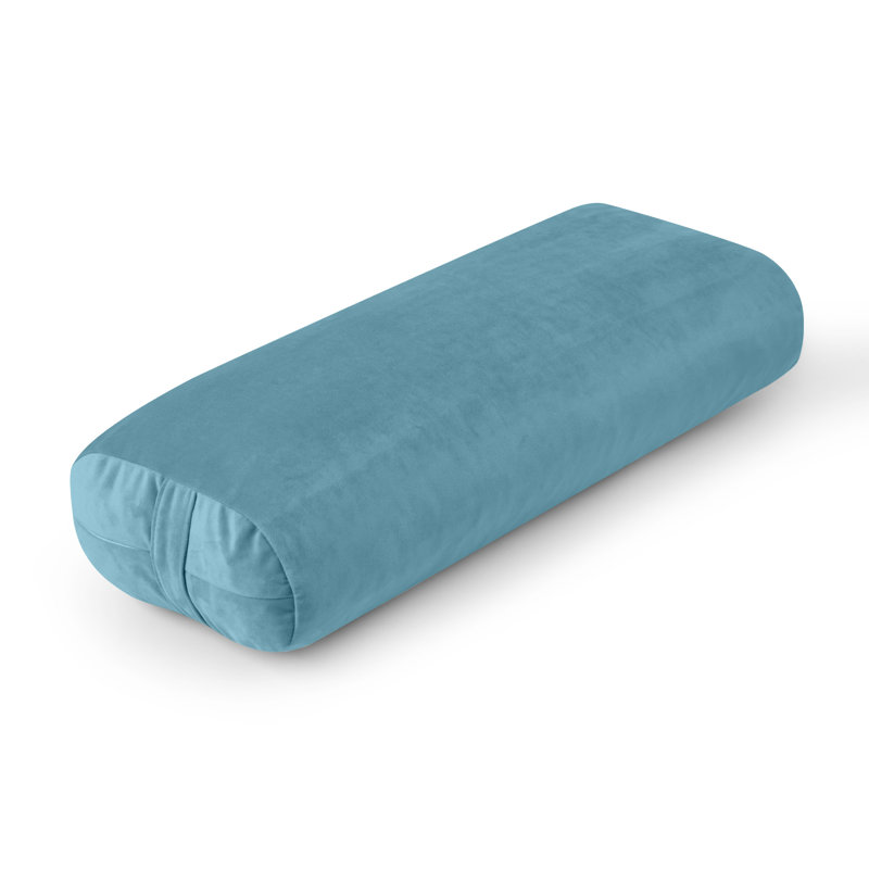 Traversin rectangulaire de yoga - Coussin de méditation en velours lavable avec poignée ， Coussin décoratif bleu, Blue