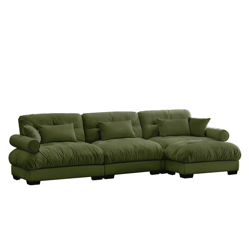 Super Comfort Oversized Modular Sectional Sofa Couch With Movable Ottoman,Corner Sectional With Bolstered Armrests, Deep Seat Cloud Couch, Convertible L Shaped Couch