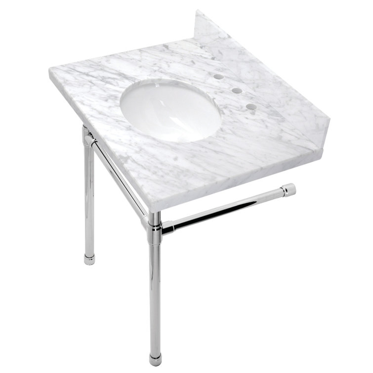 Dreyfuss Ceramic Rectangular Console Bathroom Sink with Overflow