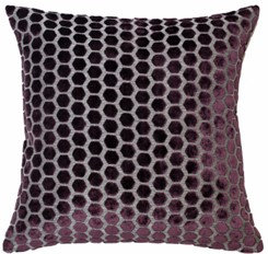 Abstract Sqaure Cushion, 56cm H x 56cm W, Aubergine