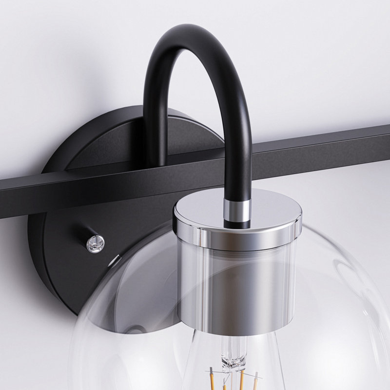 Meuble-lavabo moderne 3 lumières noir Choi Sleek