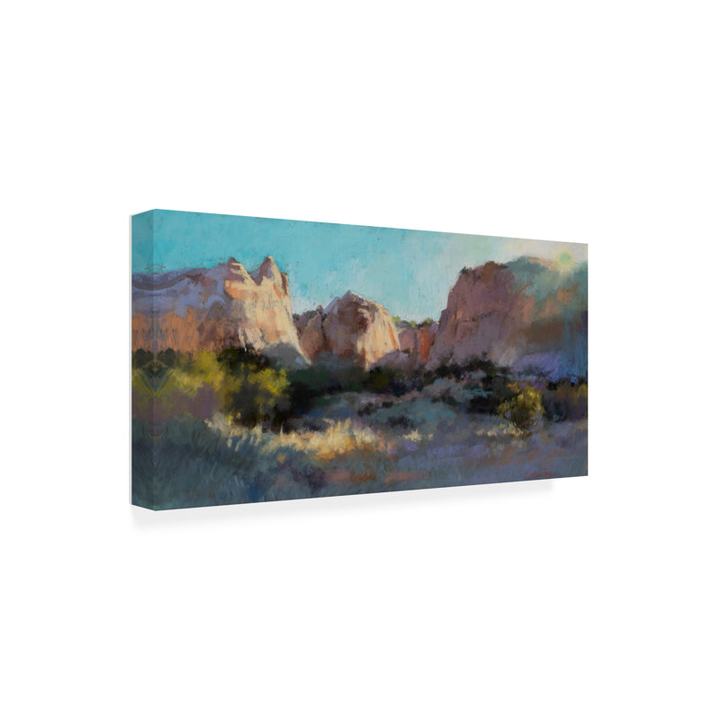 Œuvre sur toile rosée, Christine Debrosky, H 10 po x l 19 po
