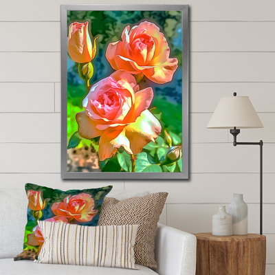Floraison de roses roses au soleil de l'après-midi I