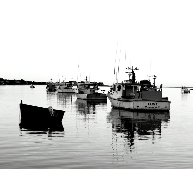 Fishing Boats Print by Alan Scherer, Black Framed Paper, 24" H x 30" W