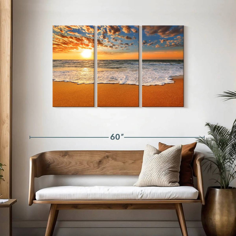 Gillard Ocean Waves Sunrise, H 28 po x l 45 po