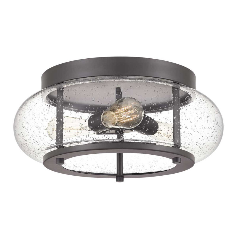 Kelli Glass Flush Mount, Old Bronze