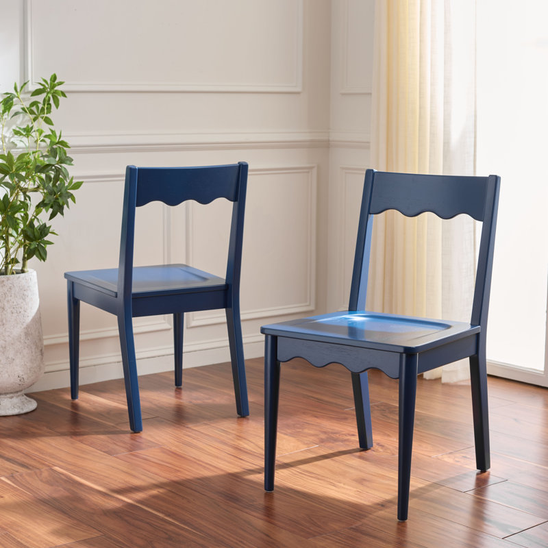 Rosetty Scallop Dining Chairs, Navy