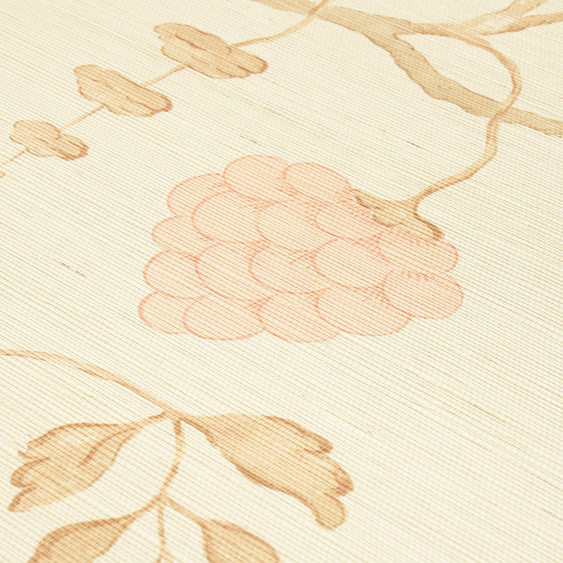 Papier peint Wisteria Sisal, Ambre / rose