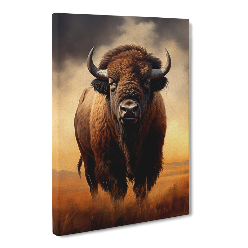 Bison Digital No.2 - Wrapped Canvas, 76cm H x 50cm W x 3cm D