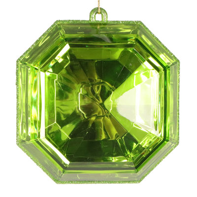  Ornement 6 po Citron Square Jewel Glitter. Comprend 2 pièces par sac.