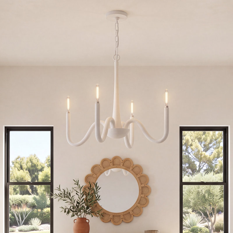 Saxony 4 - Light Steel Dimmable Chandelier