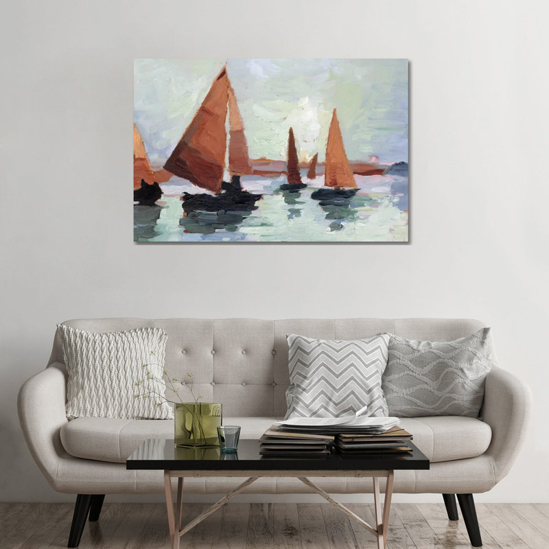 "Sunset Harbor I" par Ethan Harper, reproduction d’art, H 32 po x l 48 po x 1,5 po, Toile tendue, Pas de tapis