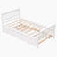 Lit simple avec lit gigogne, cadre de lit plateforme avec tête et pied de lit