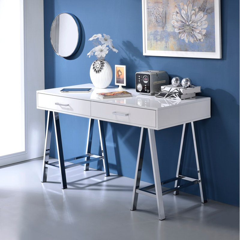 Bureau Genoveva, Blanc, 32" H x 54" W x 24" D