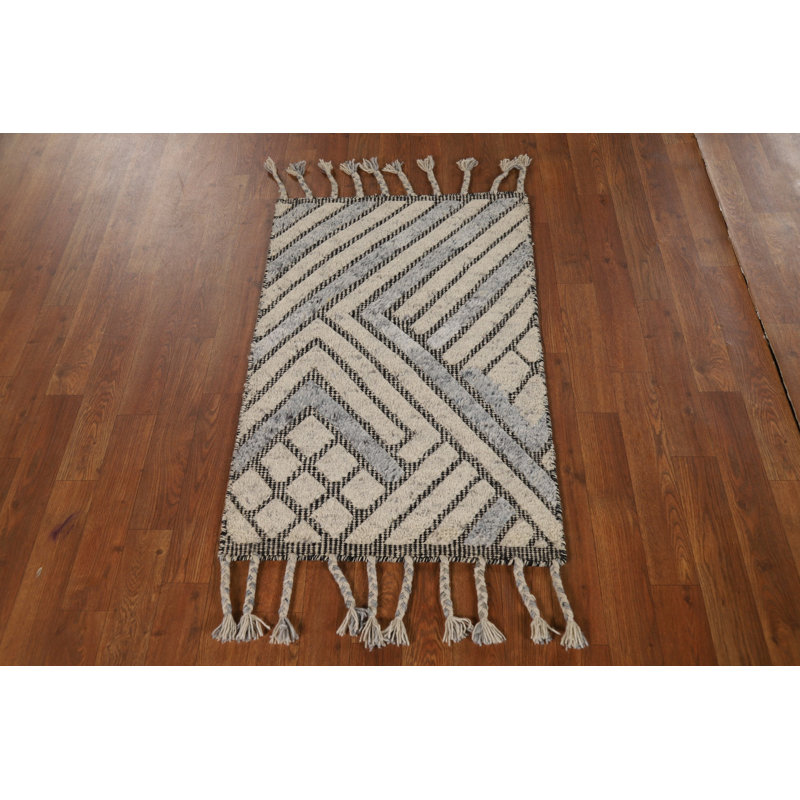 Tapis indien à motif géométrique 2x3