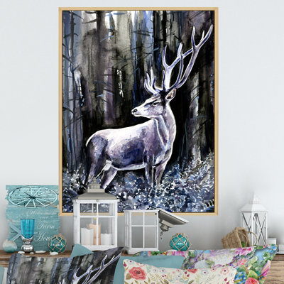 Cerf moderne dans la nature - peinture sur toile