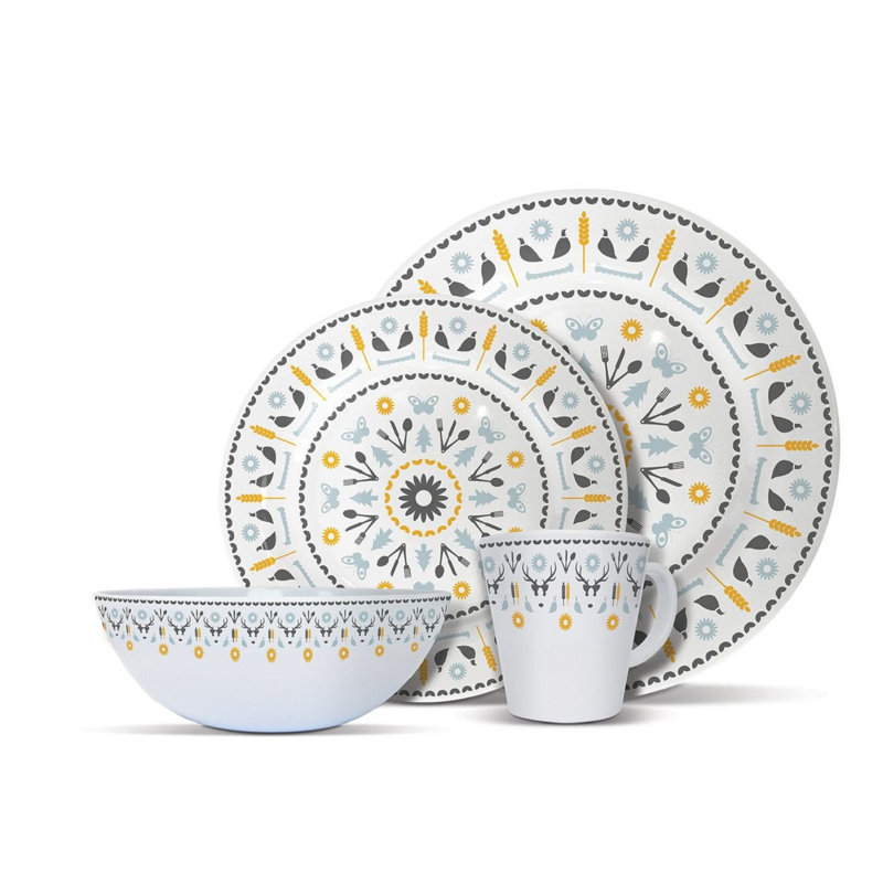Burk Piece Melamine Dinnerware Set - Service for 2