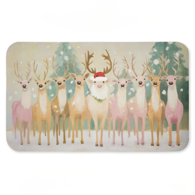 Tapis de sol Pastel Santa's Reindeer