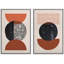 Orange, rouge et noir, cercle géométrique, variété, formes abstraites, chic, moderne, nordique, coloré, 2 pièces-98109381-98109378