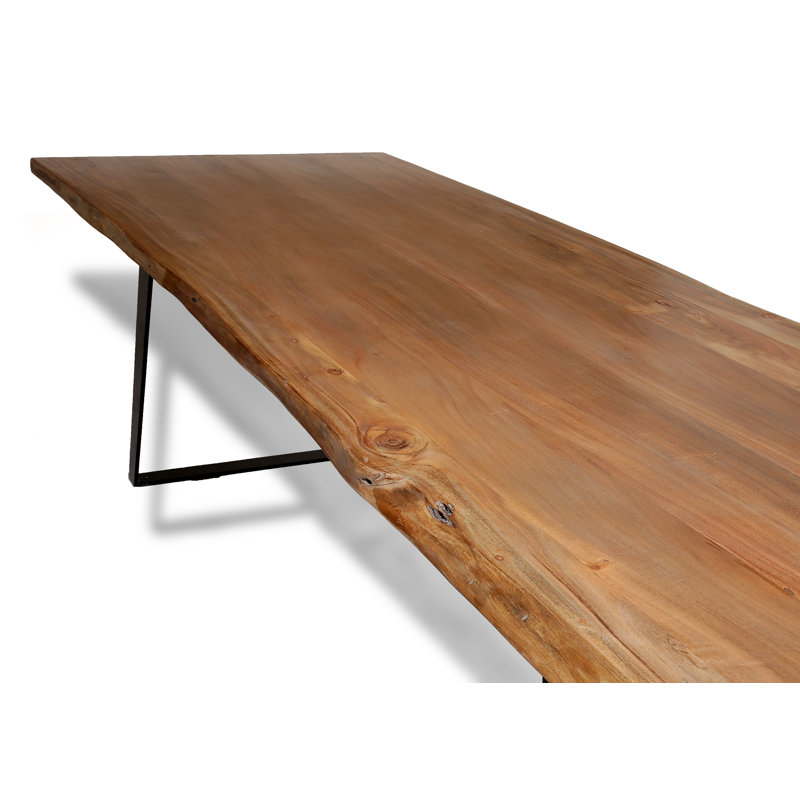 Table de salle à manger extensible d’acacia Reposa, Acacia naturel, H 30 po x L 98 po x l 39 po