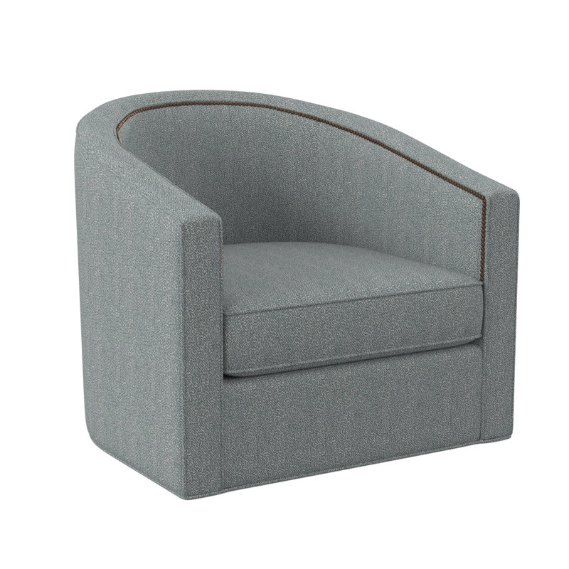 Fauteuil demi-tonneau de 34 po Ambre, Cyan Maya, Laiton délavé petit