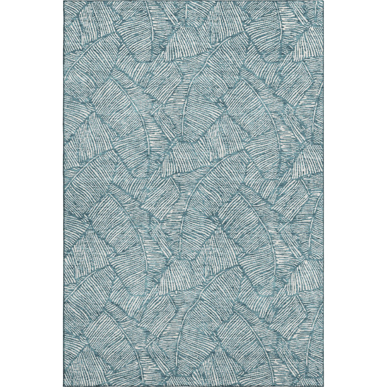 Premium Machine Washable Prisco Teal Rug