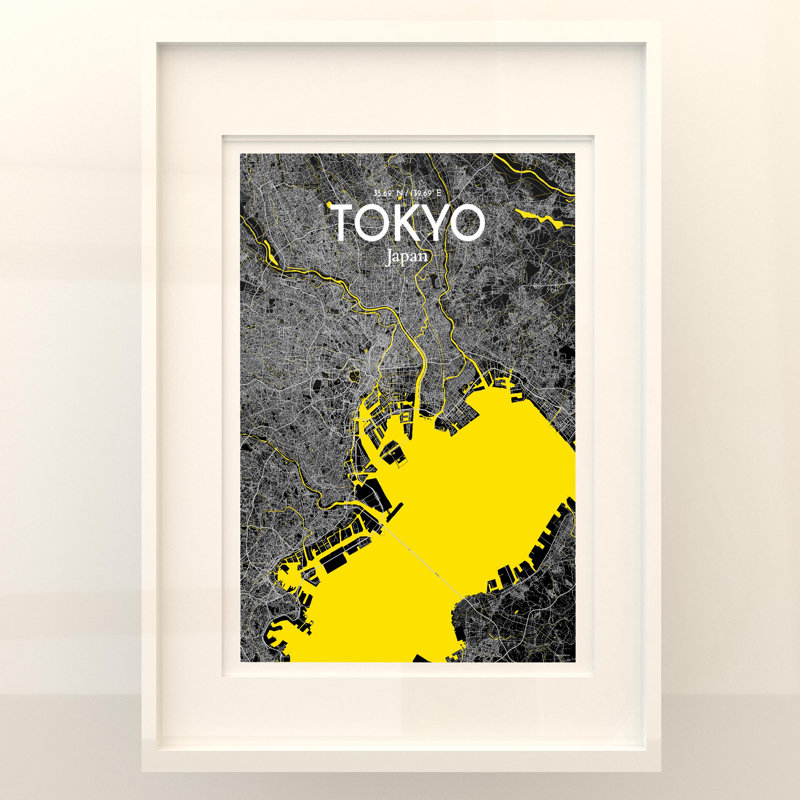 Tokyo City Map In Times - No Frame Print, 27.6cm H x 19.7cm W x 0.05cm D