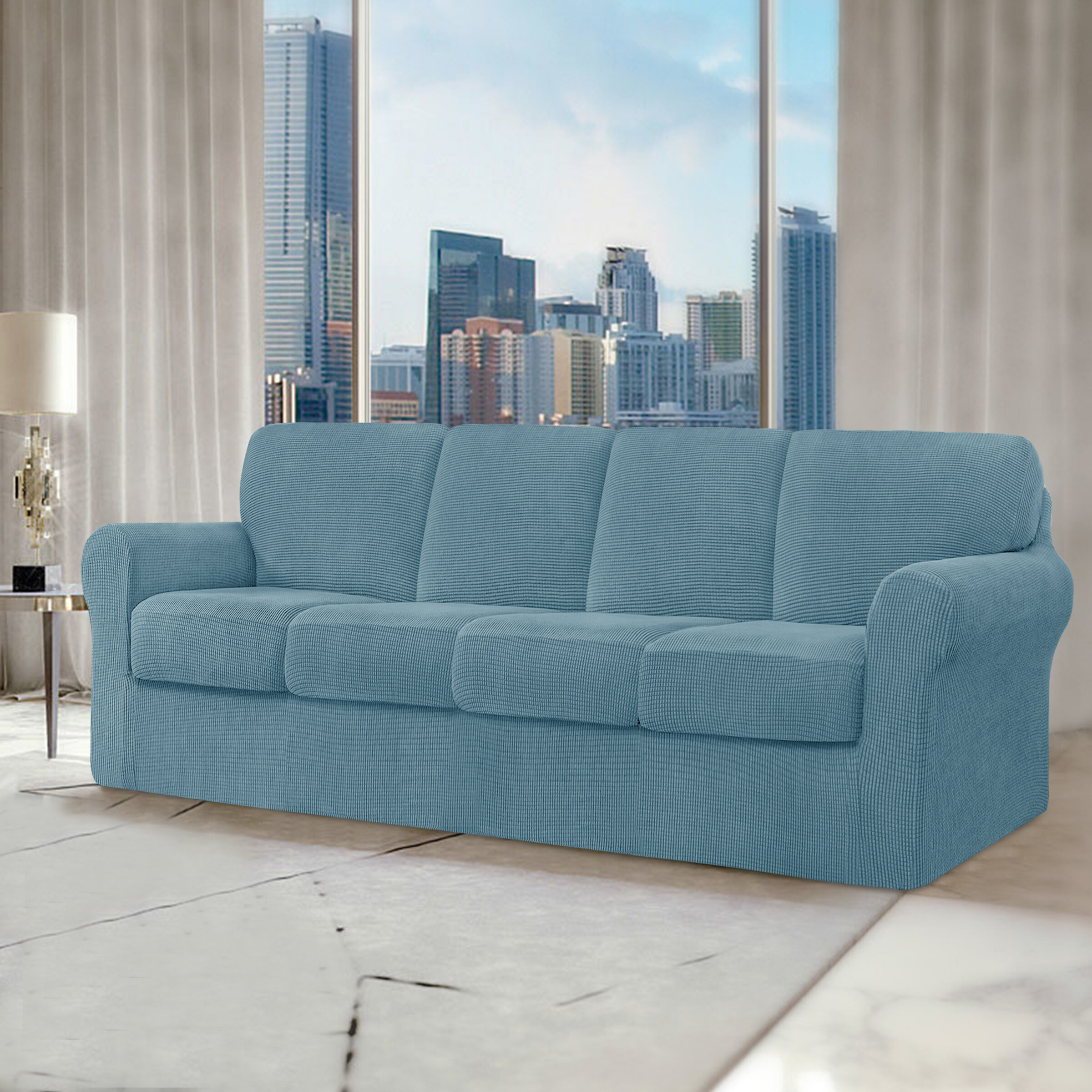 Subrtex 9-Piece Stretch Sofa Slipcover Sets with 4 Backrest