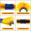 2 Piece Durable Grooming & Mark Brush Kit for Horses, Cows, Sheep, Goats, Pigs – Relieves Itching, Easy Install – Farm Stable Supplies, Blue and Yellow (2 Pieces)