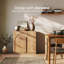 Buffet avec portes et tablette en bois, brun clair-209869522