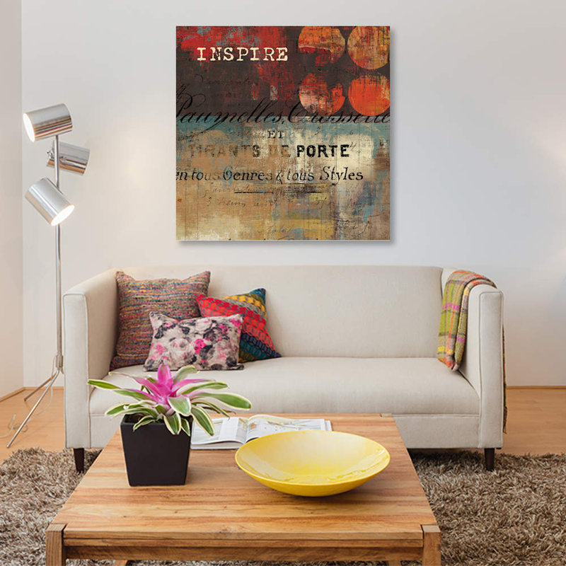 « inspire », impression sur toile, H 26 po x l 26 po x P 1,5 po