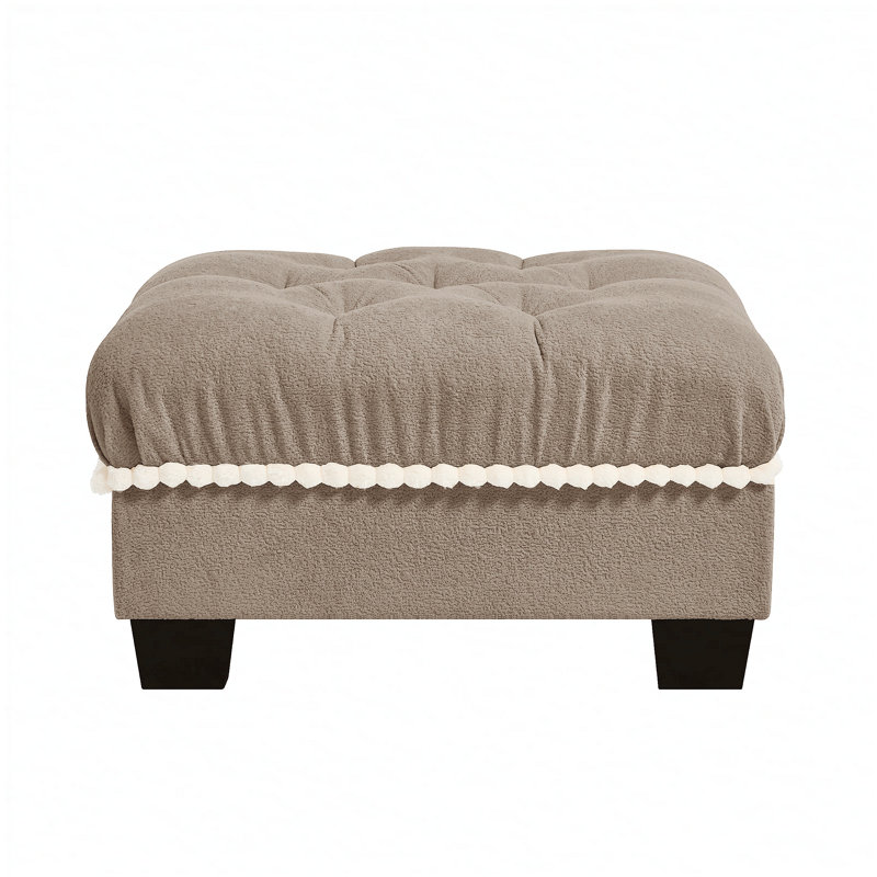 Repose-pieds en chenille brun, Brun