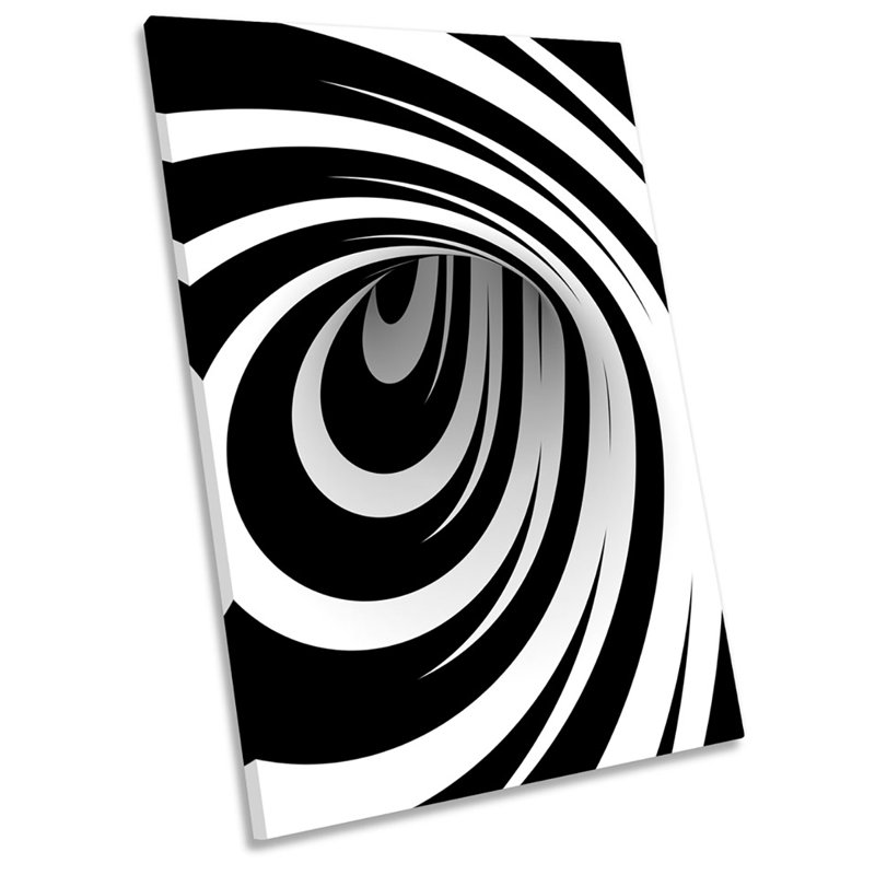 X0152 Magic Hole Mono Abstract - Wrapped Canvas Print, 24cm H x 16cm W x 2cm D