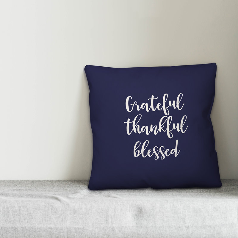 Reversible Throw Pillow, Navy, Pillow Cover