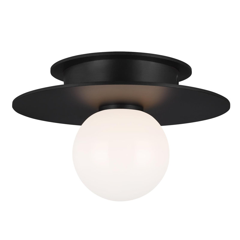 Nodes 1 - Light Flush Mount, Midnight Black, 4.625" H x 8" W x 8" D