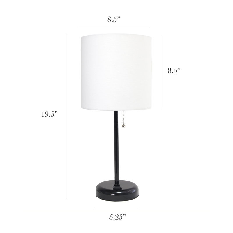 Baljit Metal Table Lamp, Black, White