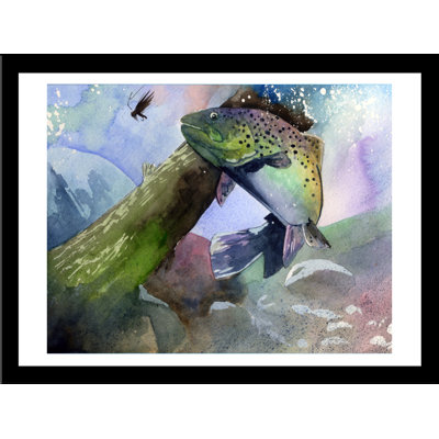 «Trout Fly», reproduction de peinture à l'aquarelle