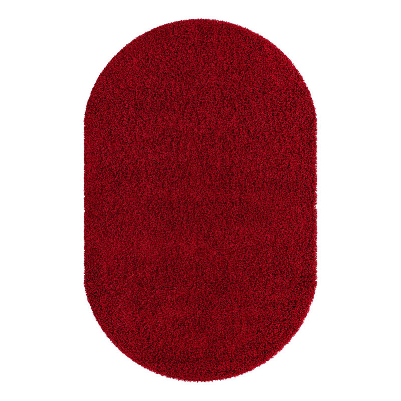 Angeline Indoor Rug, Oval 5'3" x 8', Cherry Red