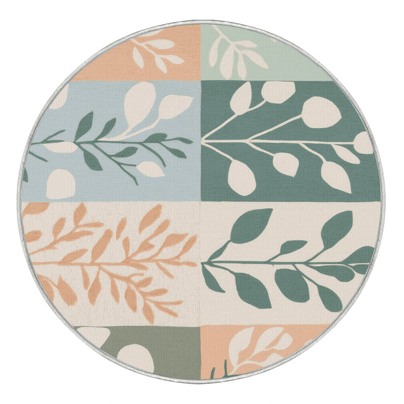 Vine Tapestry Rug, Round 5'