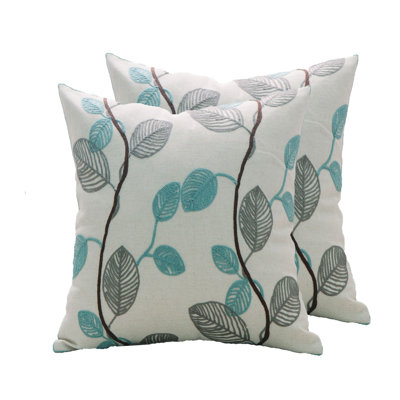 Floral Linen Throw Pillow